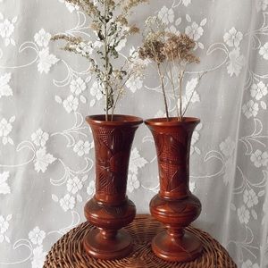 Wooden vase set